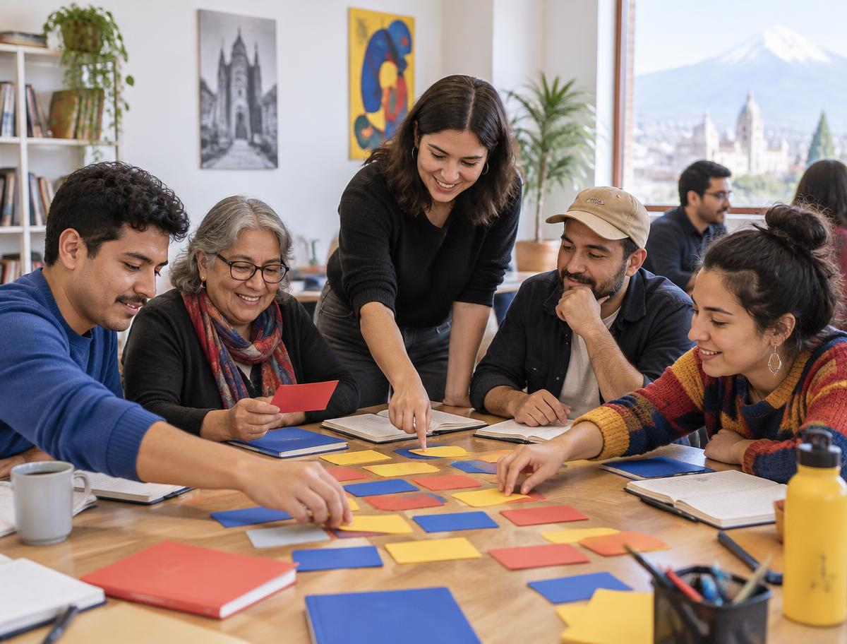 Grupo participando en un taller de lenguaje